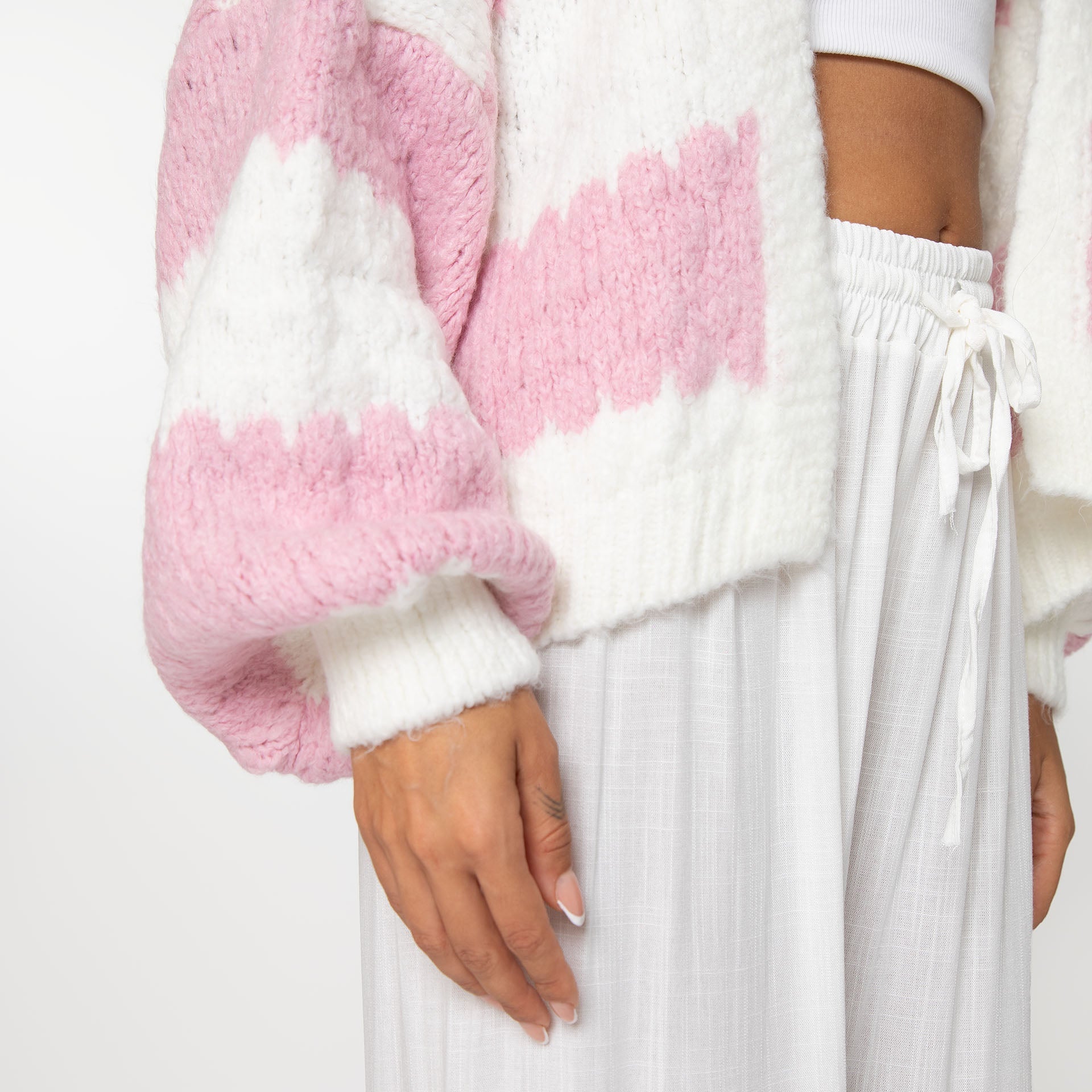 Cardigan oversize à rayures larges
