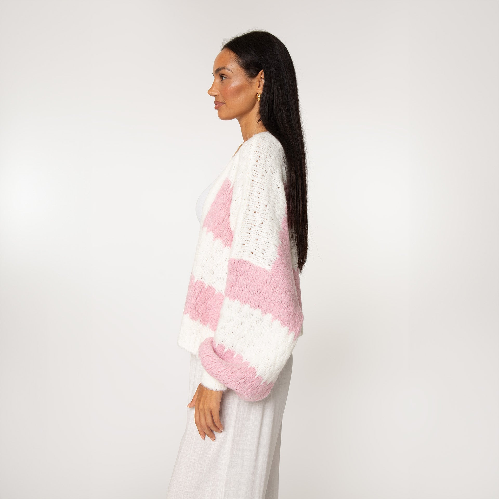 Cardigan oversize à rayures larges