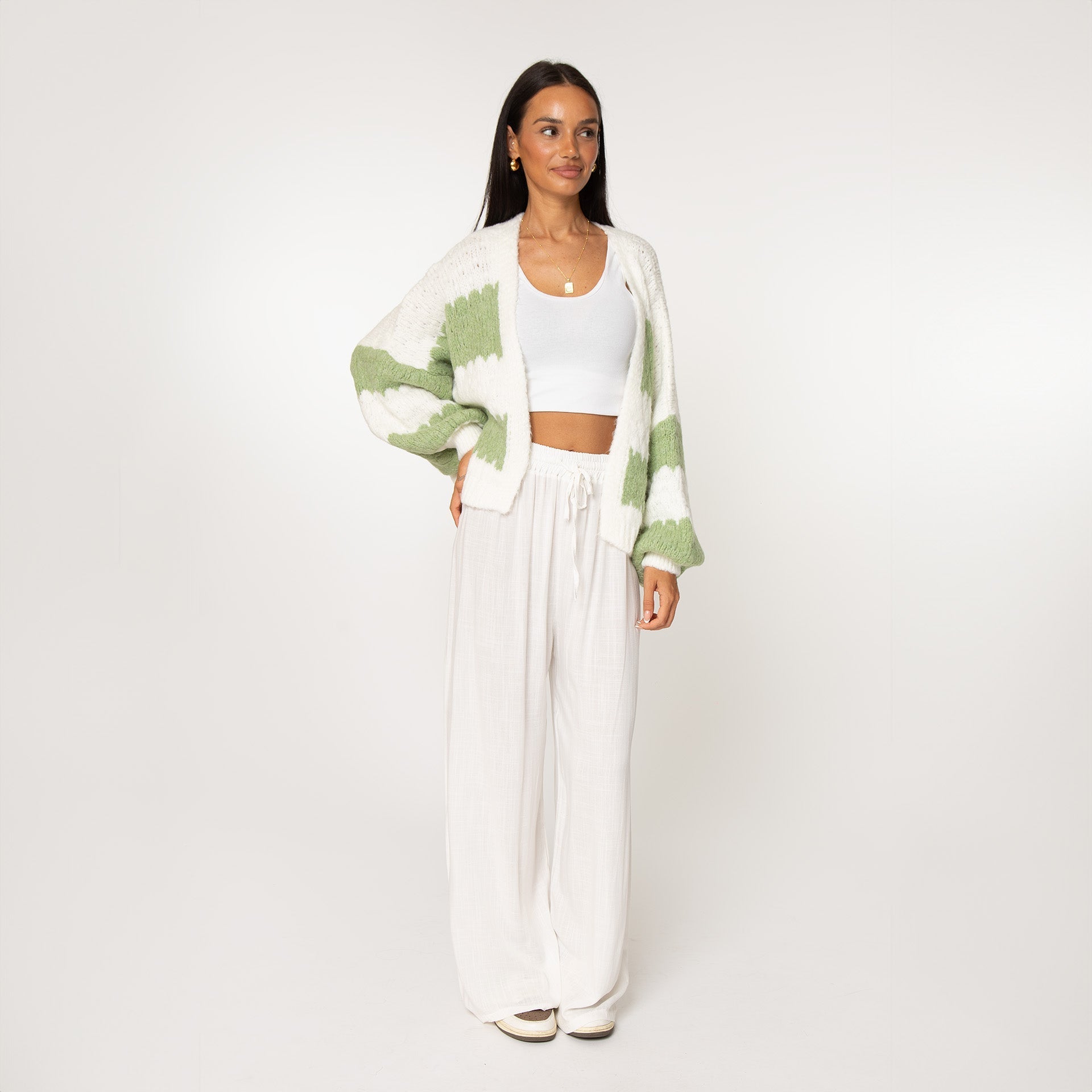 Cardigan oversize à rayures larges