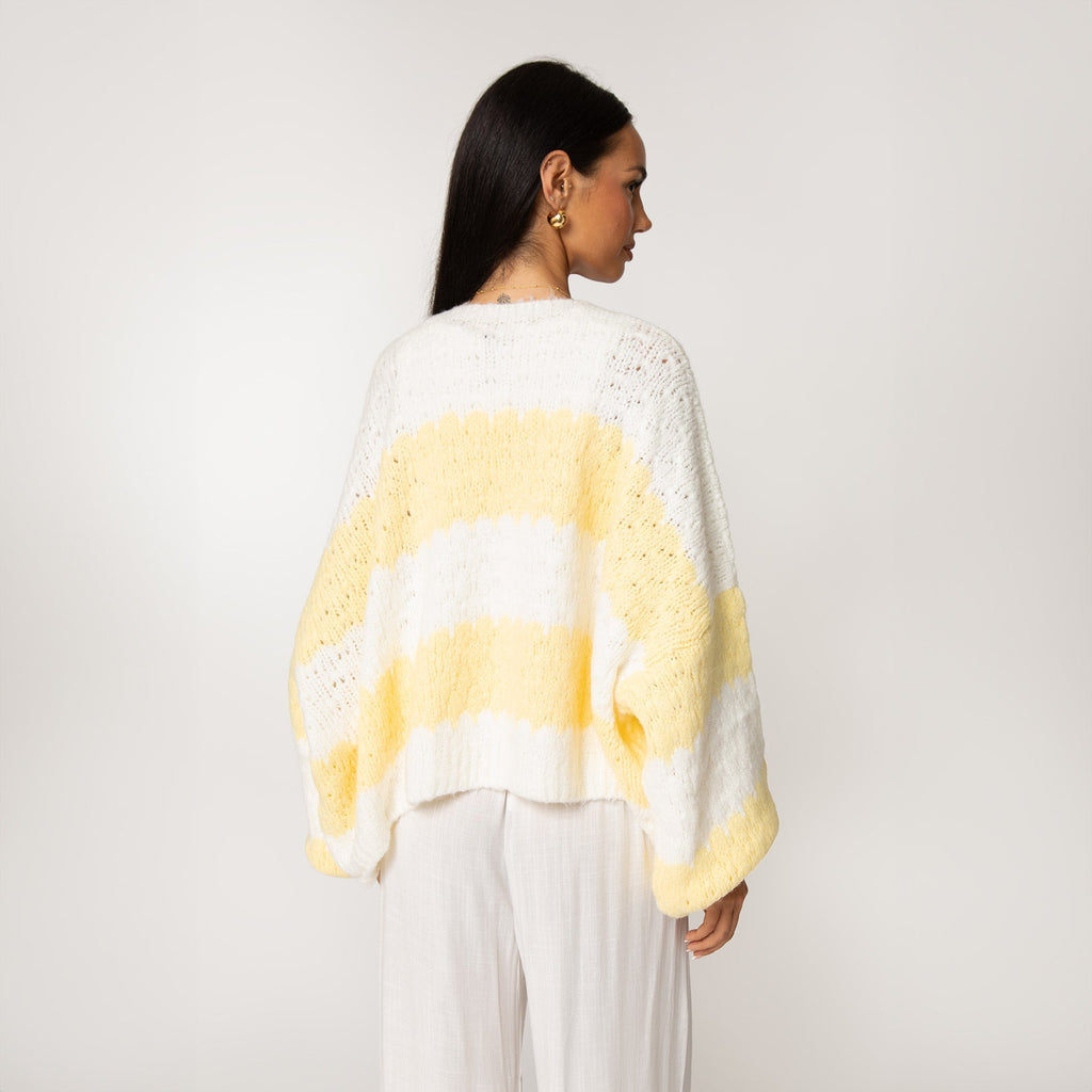 Cardigan oversize à rayures larges