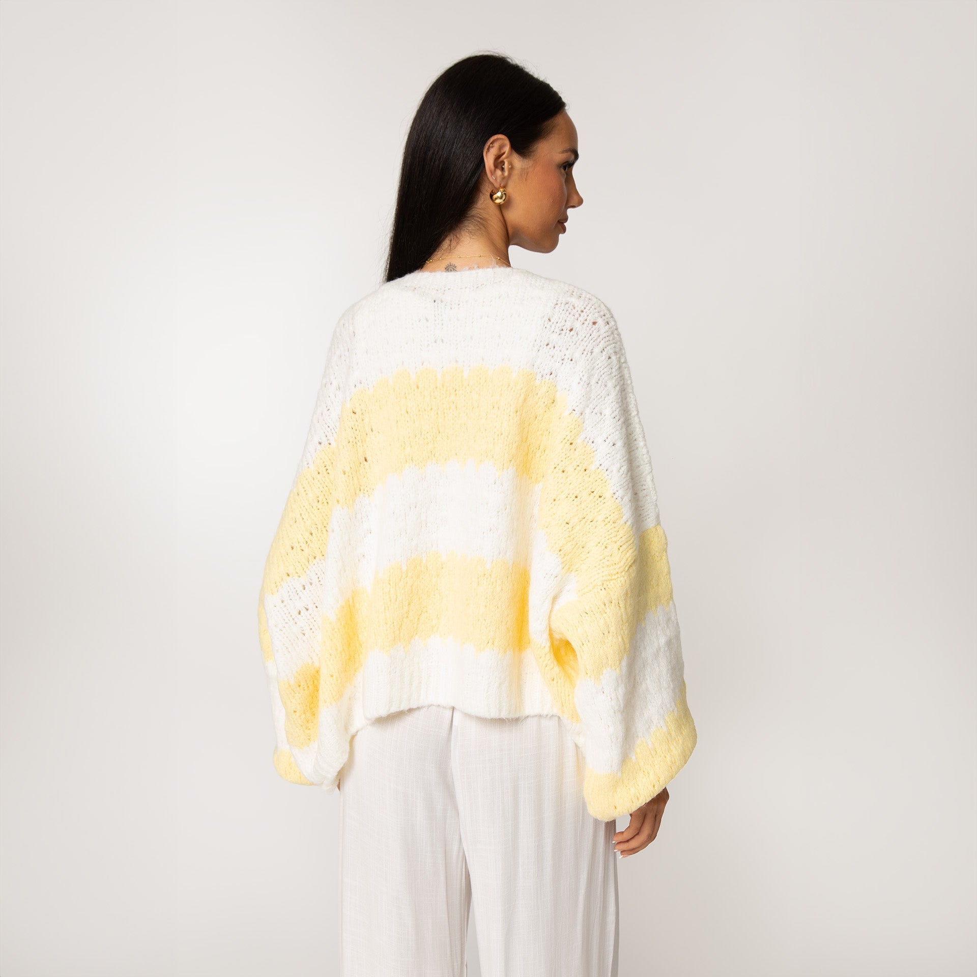 Cardigan oversize à rayures larges