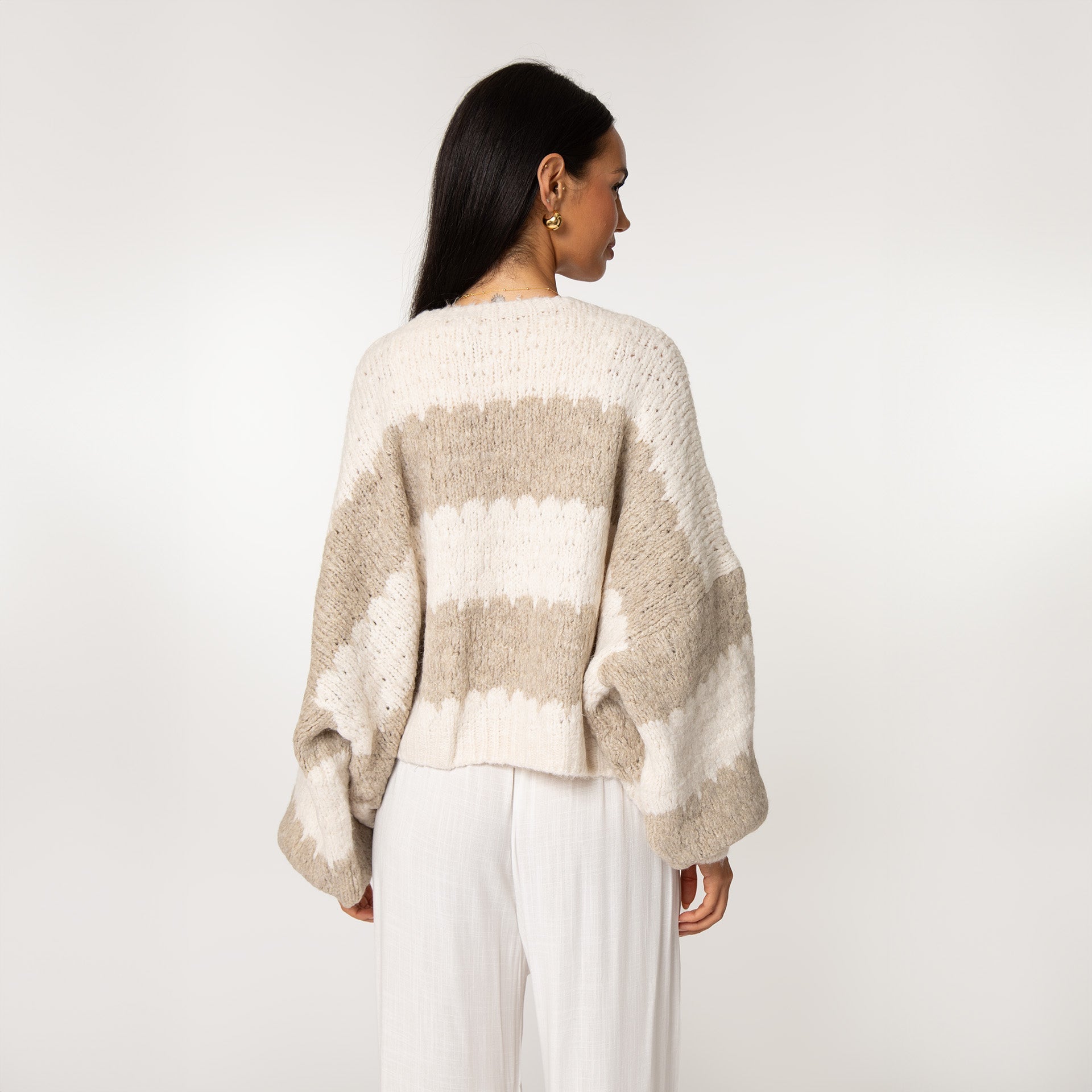 Cardigan oversize à rayures larges