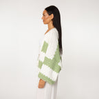 Cardigan oversize à rayures larges