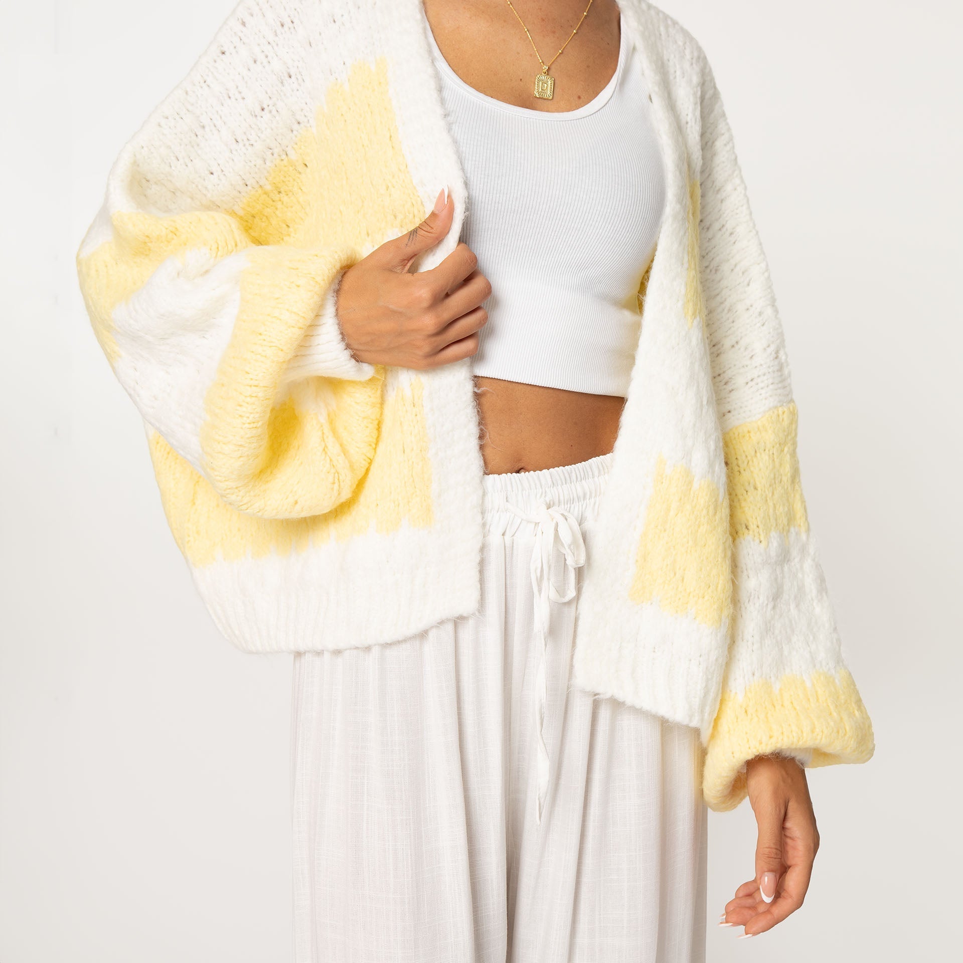 Cardigan oversize à rayures larges