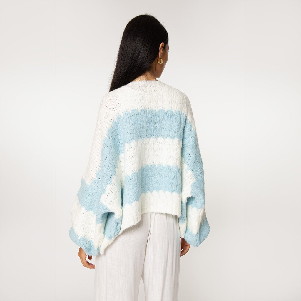 Cardigan oversize à rayures larges