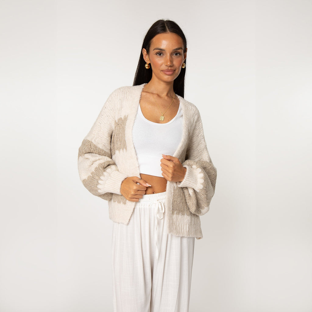 Cardigan oversize à rayures larges