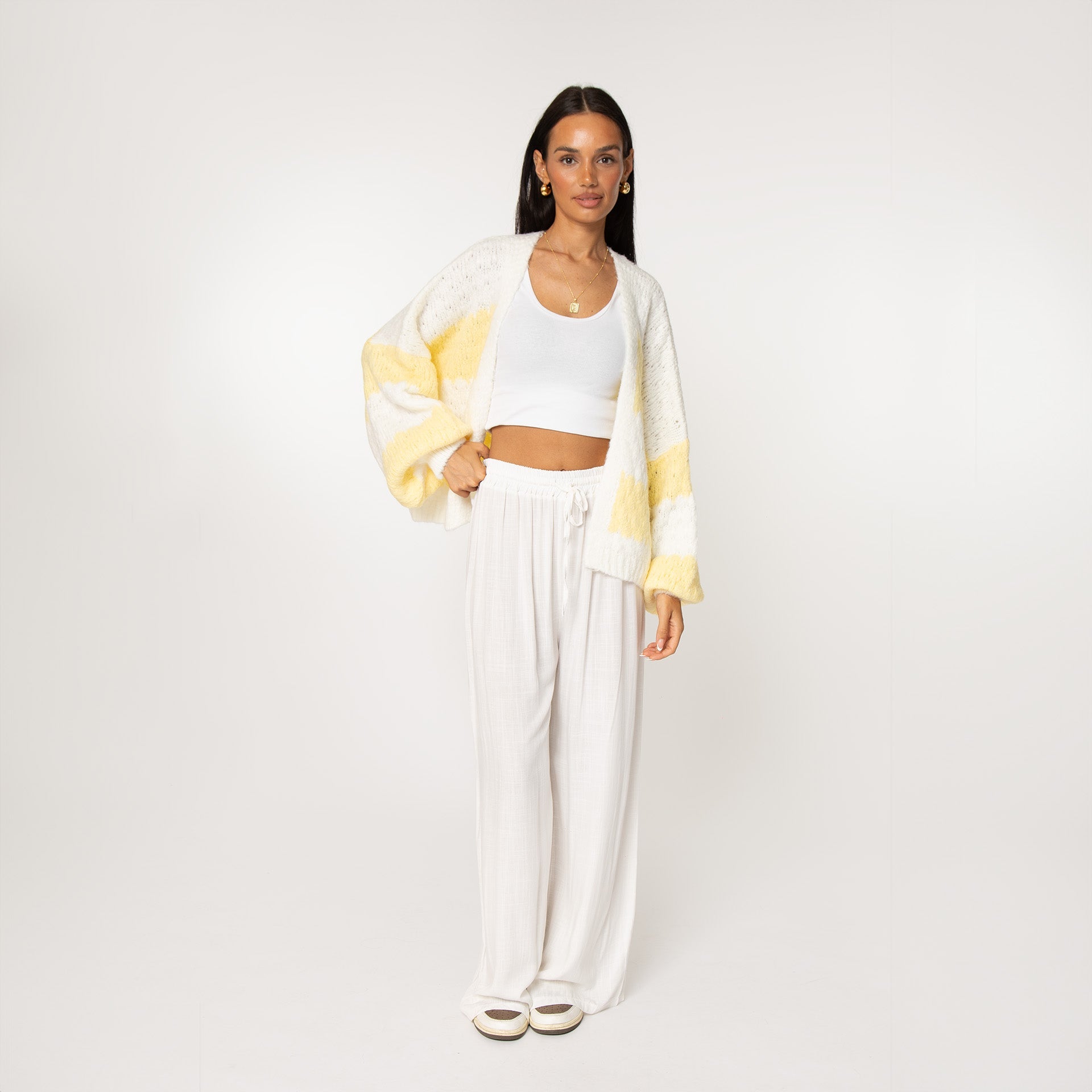 Cardigan oversize à rayures larges