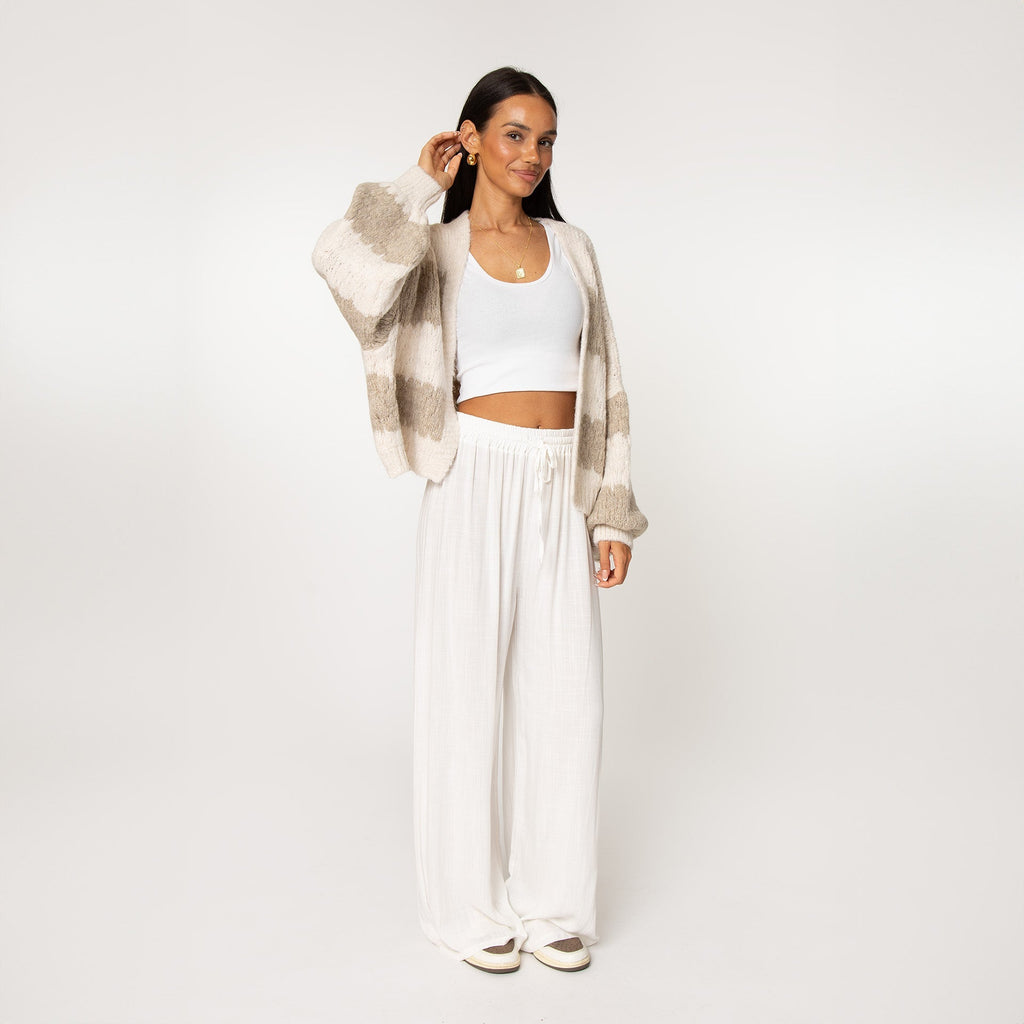 Cardigan oversize à rayures larges