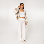 Cardigan oversize à rayures larges