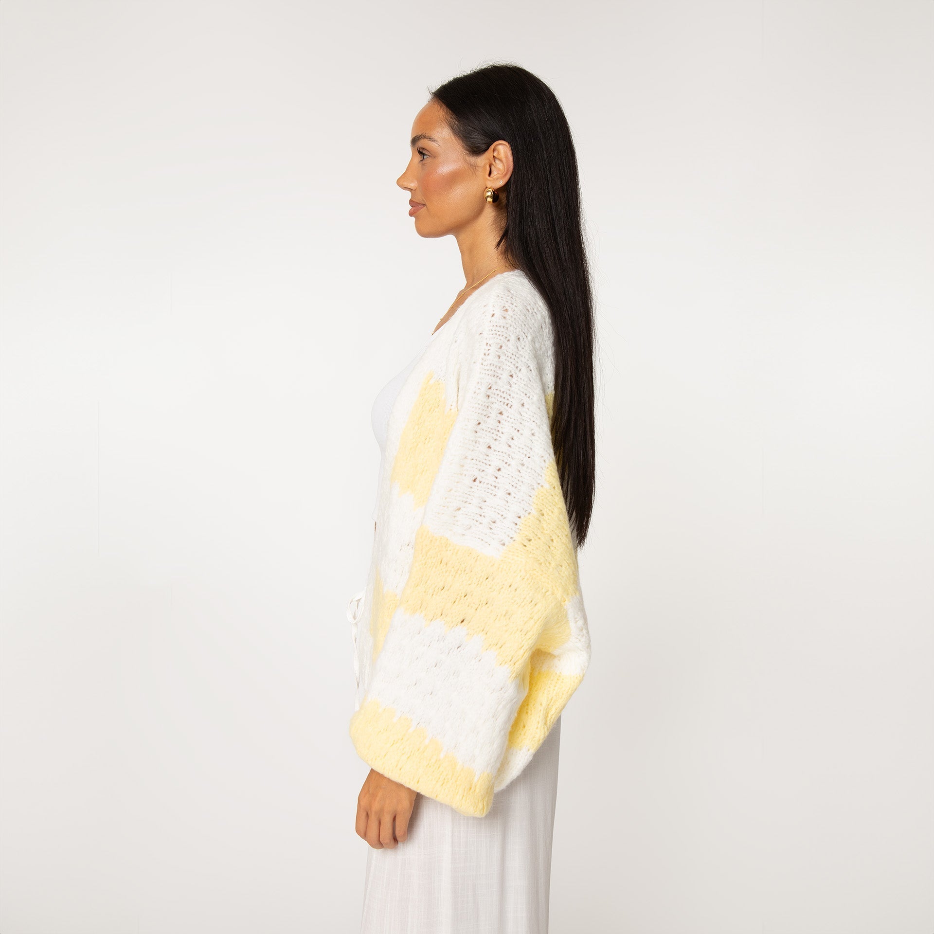 Cardigan oversize à rayures larges