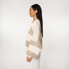 Cardigan oversize à rayures larges