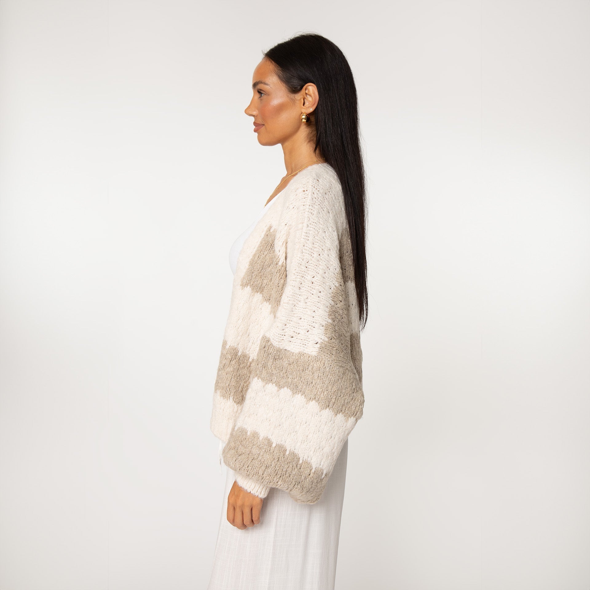 Cardigan oversize à rayures larges