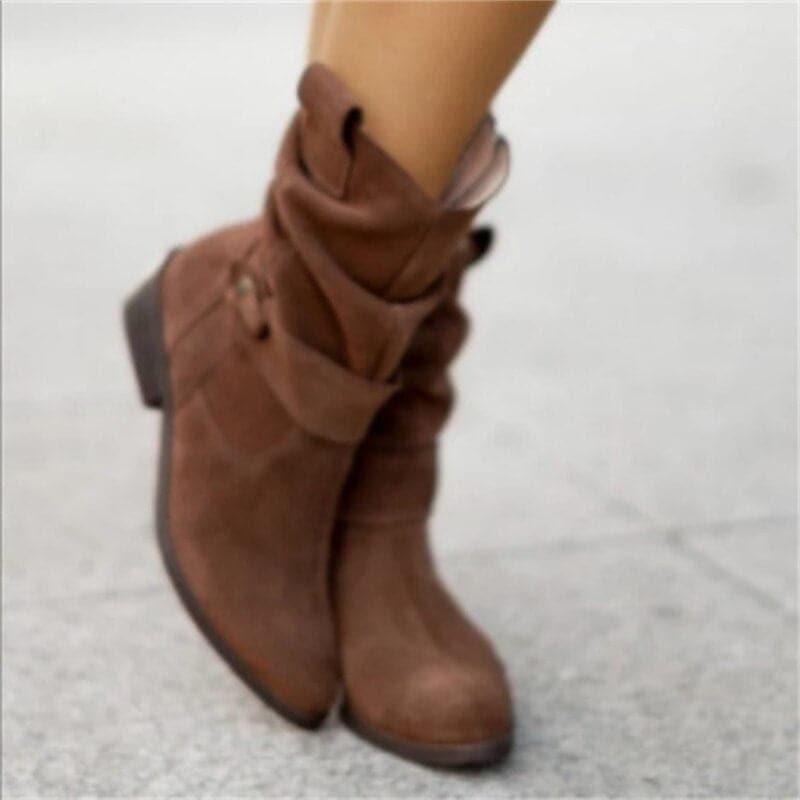 Bottes femme en daim hiver coupe ample