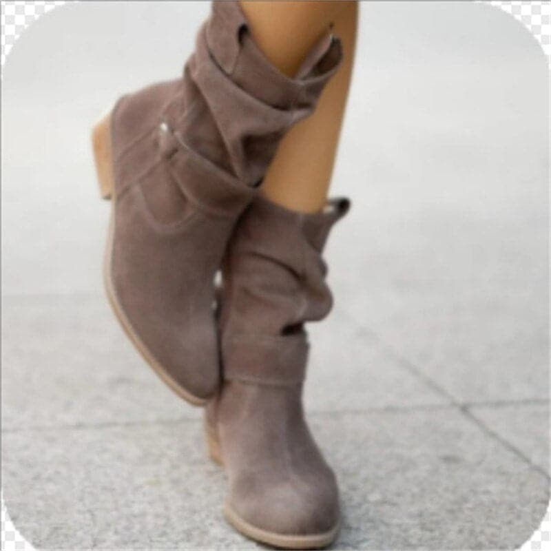 Bottes femme en daim hiver coupe ample